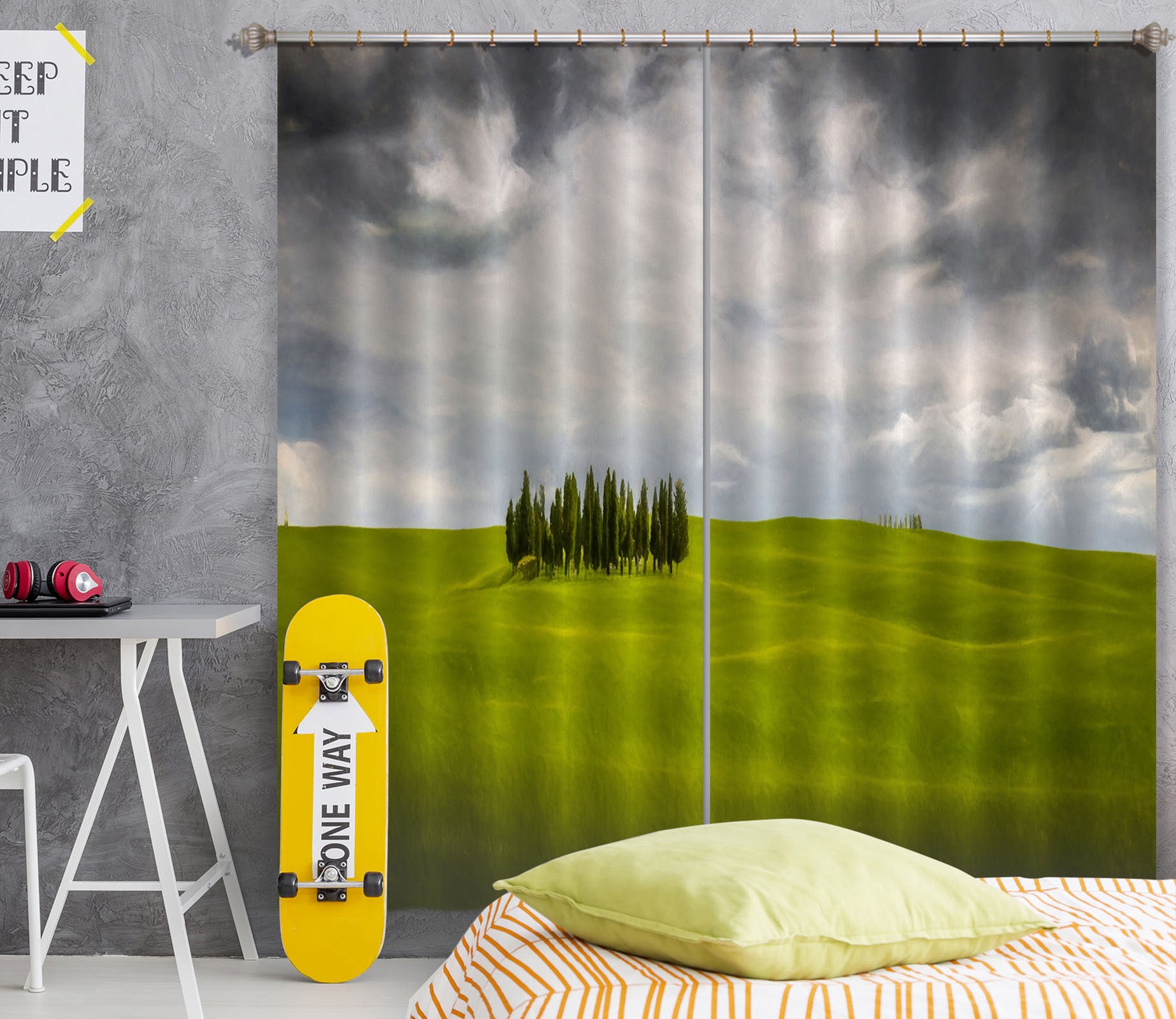 3D Grass Field 088 Marco Carmassi Curtain Curtains Drapes
