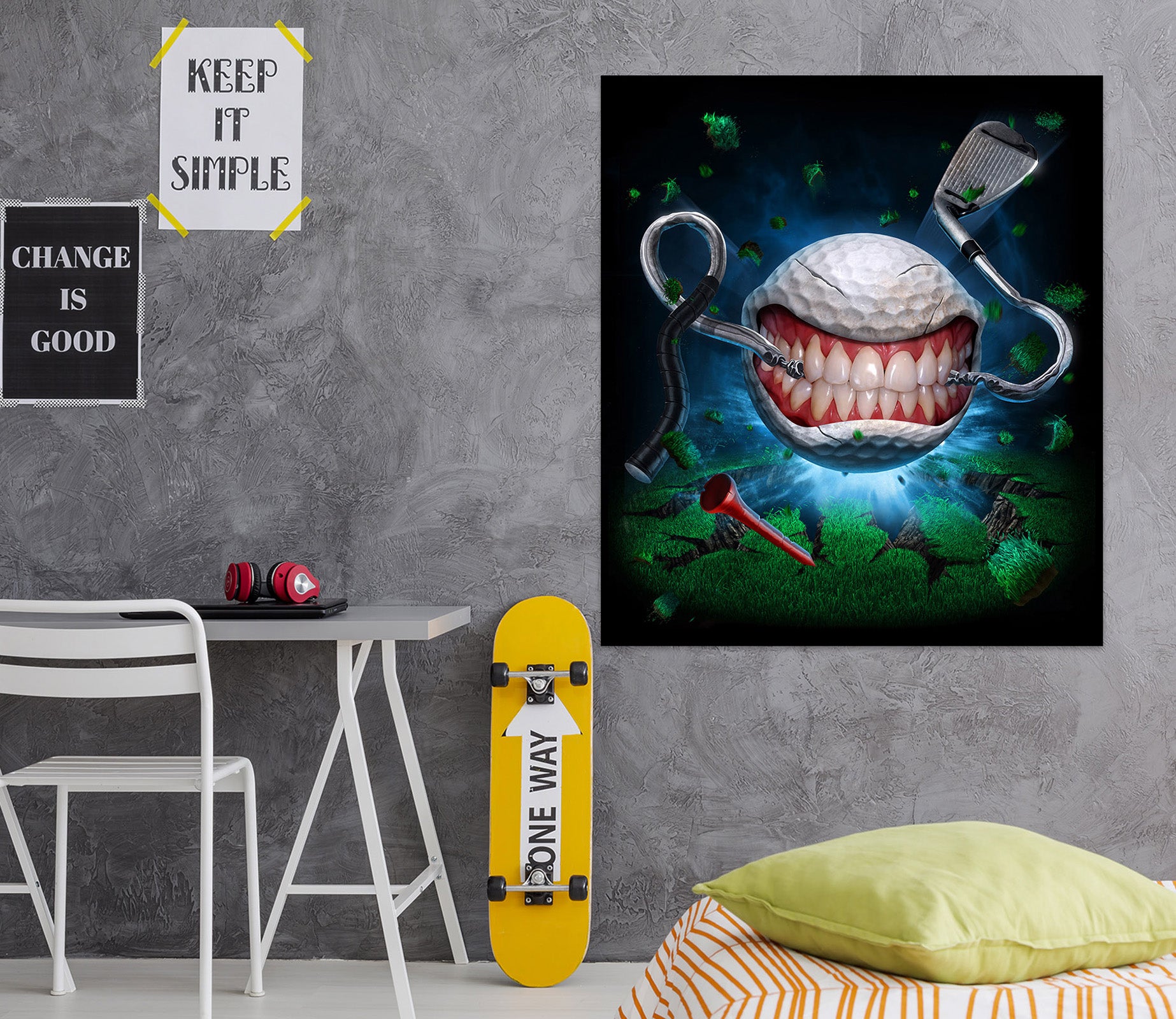 3D Teeth Golf 5113 Tom Wood Wall Sticker