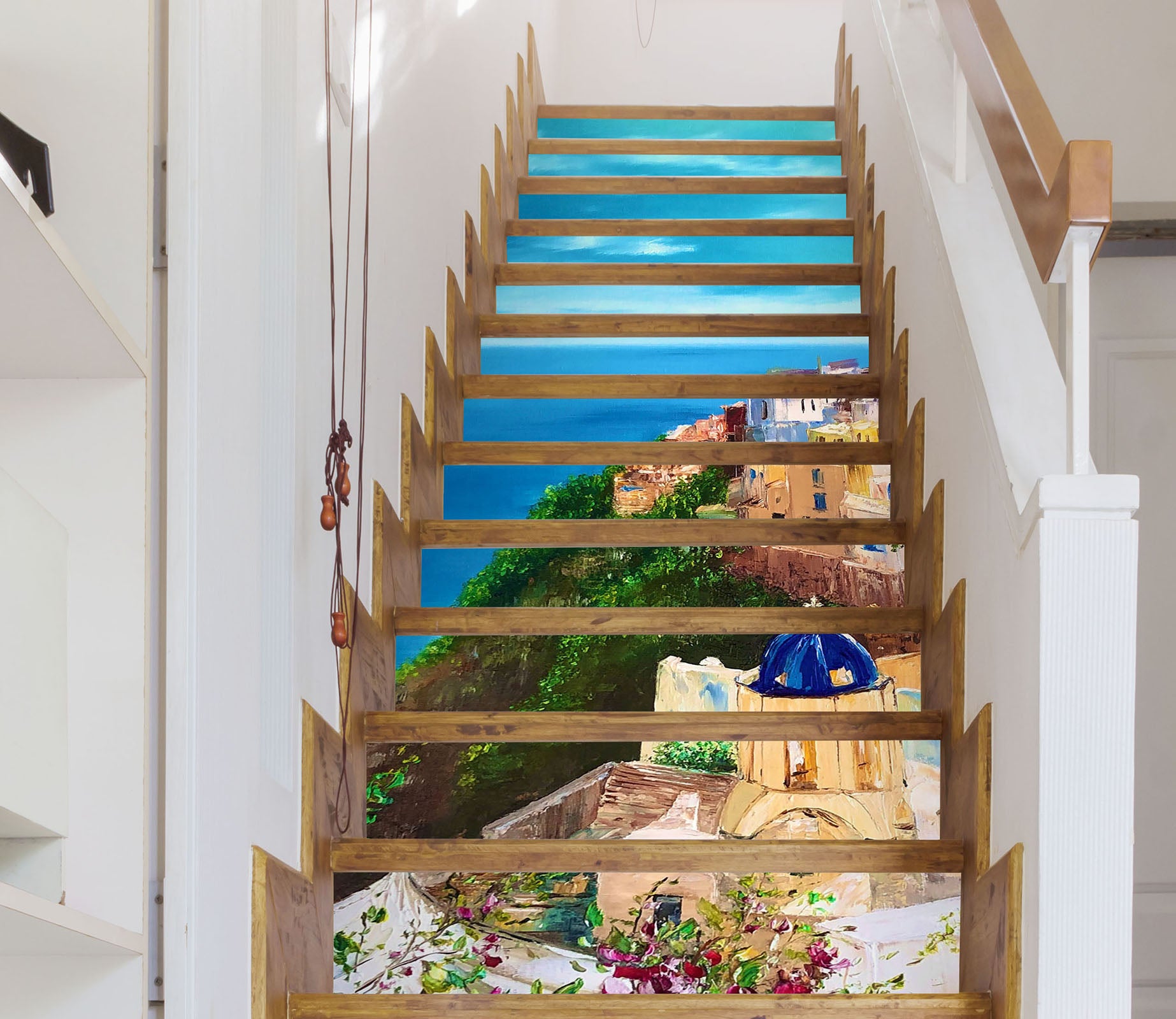 3D Ocean House Painting 2222 Skromova Marina Stair Risers