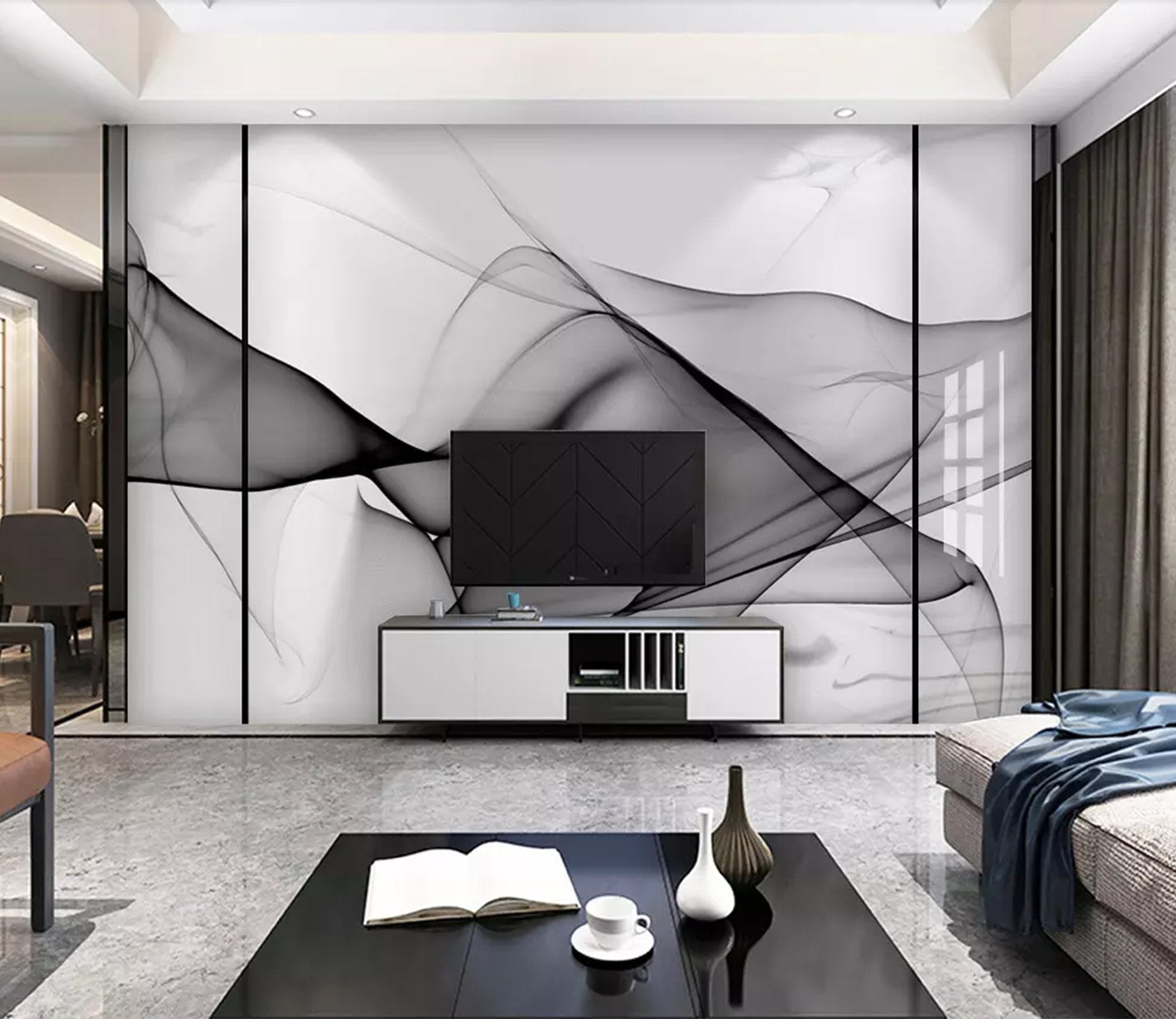 3D Black Inkjet WC48 Wall Murals Wallpaper AJ Wallpaper 2 