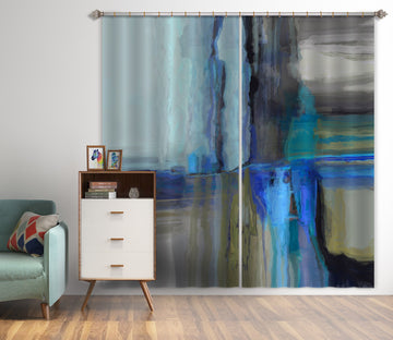 3D Blue Graffiti 048 Michael Tienhaara Curtain Curtains Drapes