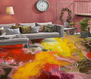 3D Yellow Red Pattern 9567 Allan P. Friedlander Floor Mural  Wallpaper Murals Self-Adhesive Removable Print Epoxy