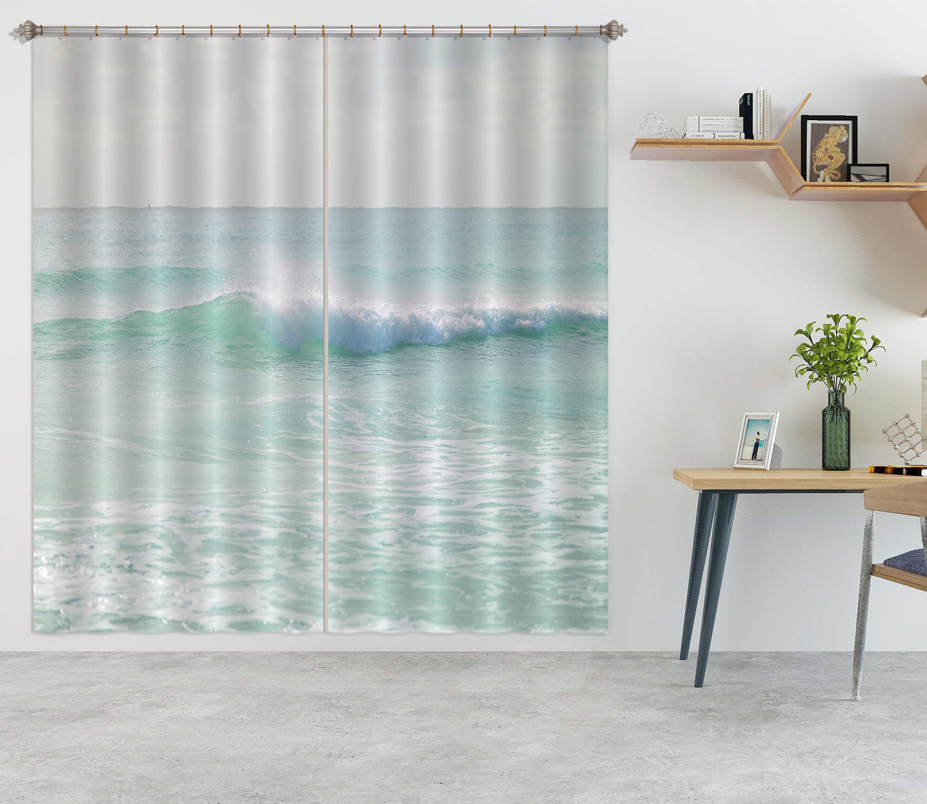 3D Ocean Waves 6535 Assaf Frank Curtain Curtains Drapes