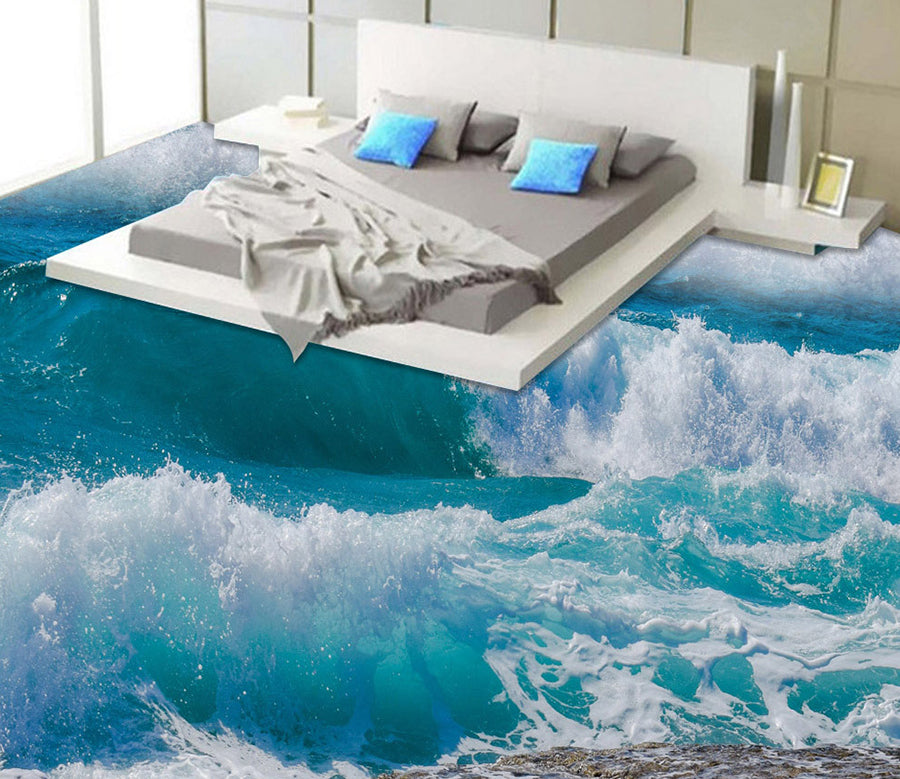 3D Churning Waves 611 Floor Mural  Wallpaper Murals Rug & Mat Print Epoxy waterproof bath floor