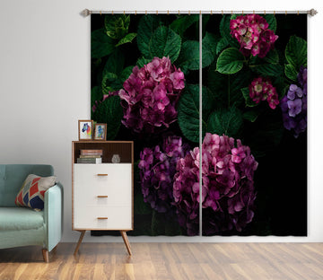 3D Pink Hydrangea 049 Noirblanc777 Curtain Curtains Drapes