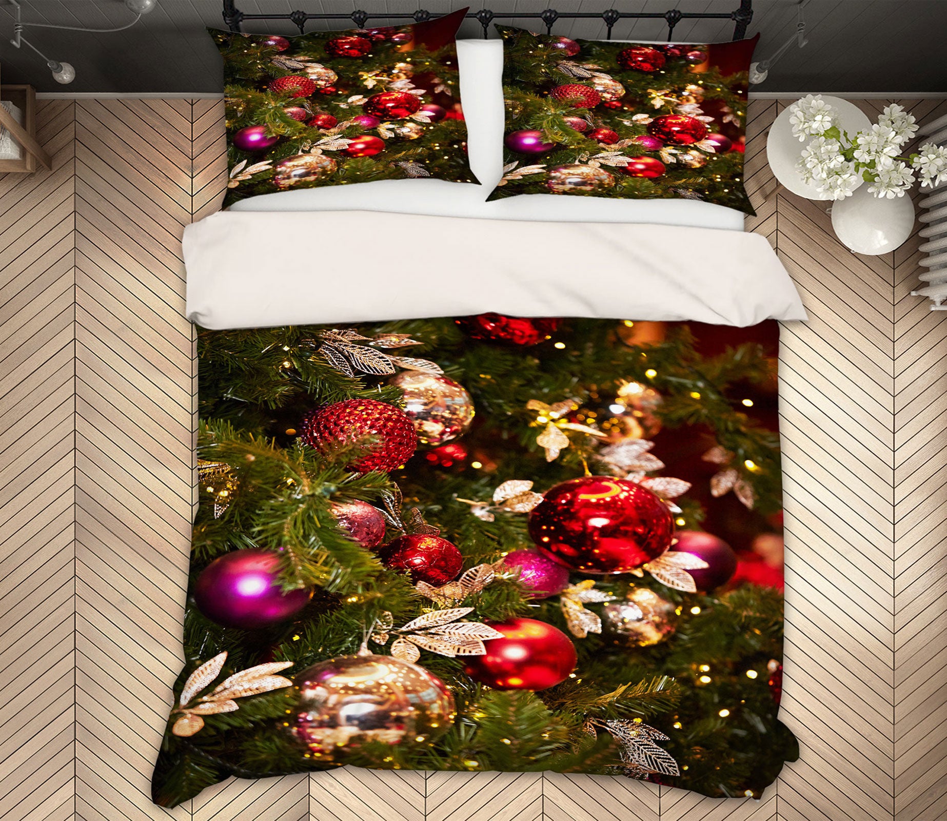 3D Tree Pendant 52166 Christmas Quilt Duvet Cover Xmas Bed Pillowcases