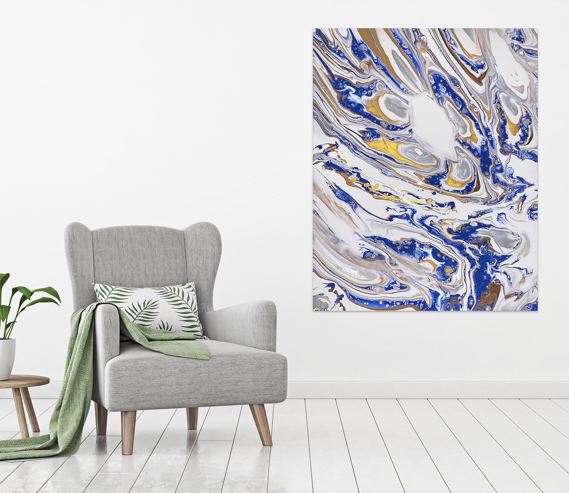 3D Blue Grey Texture 8159 Valerie Latrice Wall Sticker