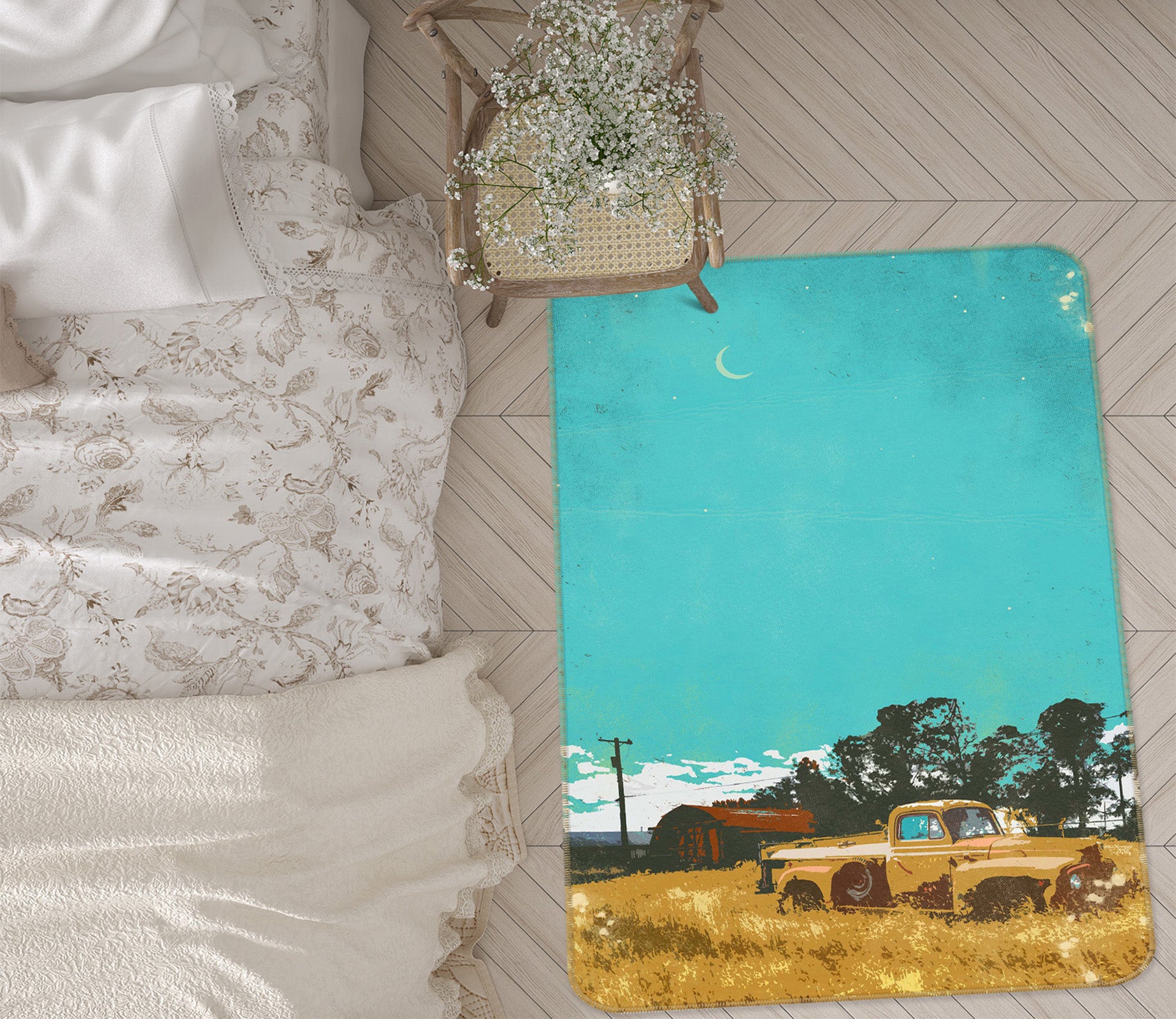 3D Prairie Truck 1003 Showdeer Rug Non Slip Rug Mat