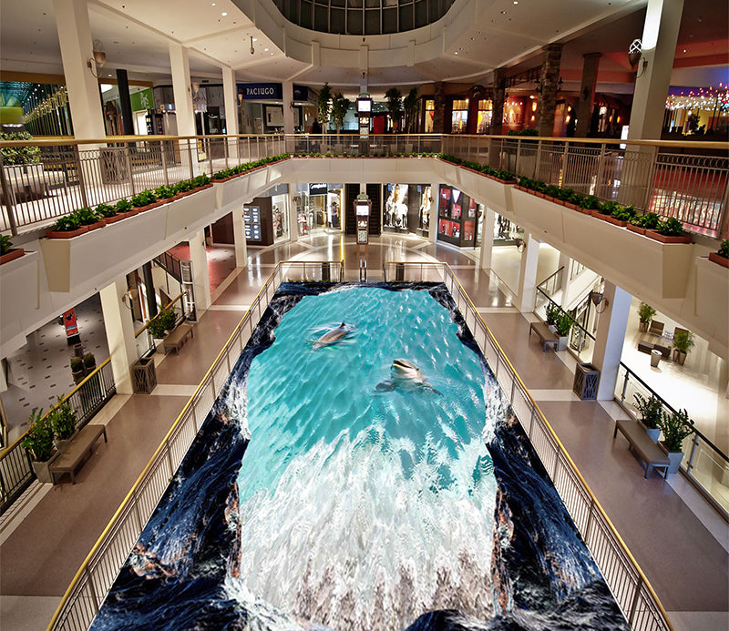 3D Turquoise Ocean 176 Floor Mural  Self-Adhesive Sticker Bathroom Non-slip Waterproof Flooring Murals