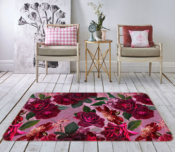3D Purple Flowers 116 Uta Naumann Rug Non Slip Rug Mat
