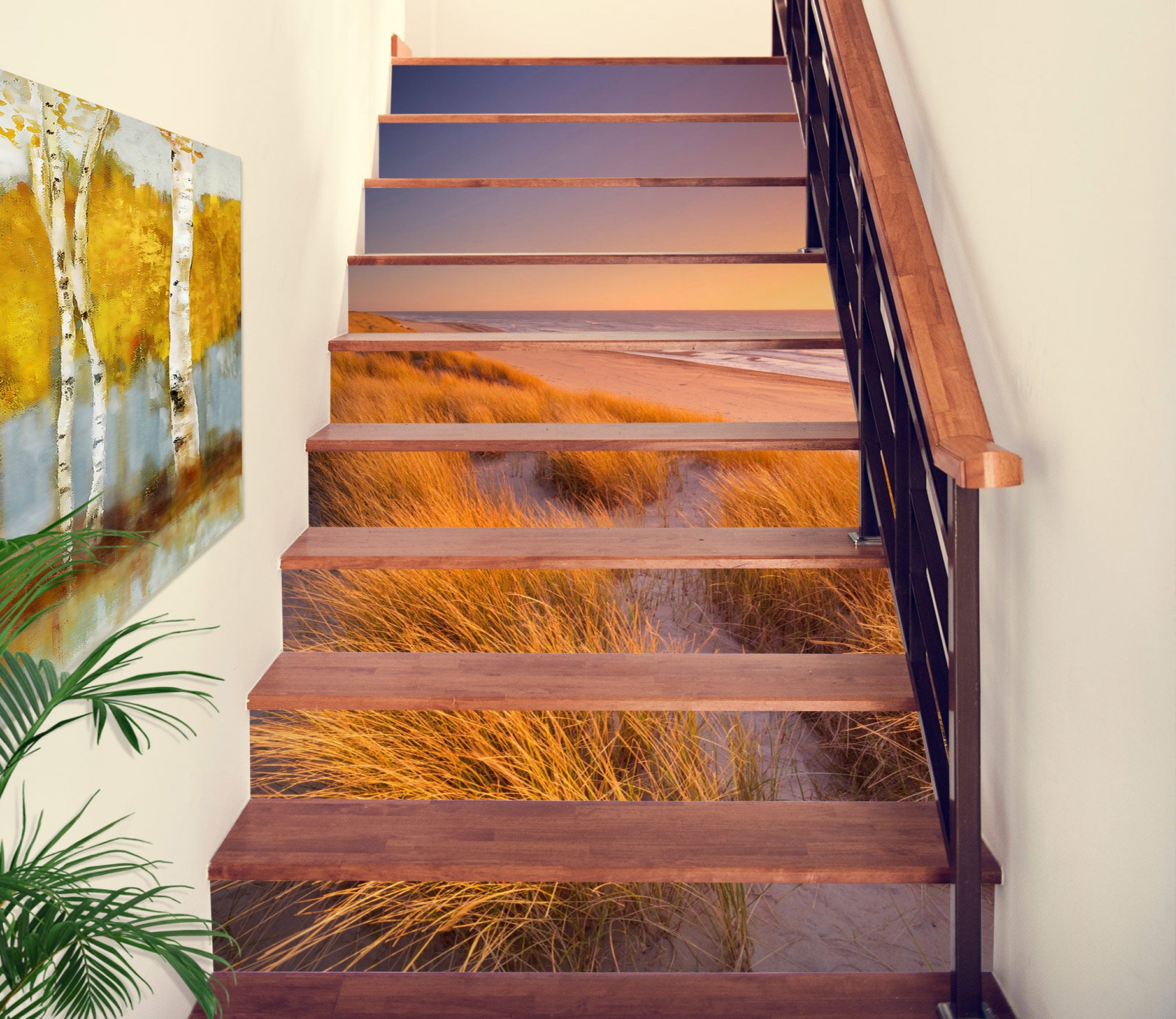 3D Autumn Field 447 Stair Risers