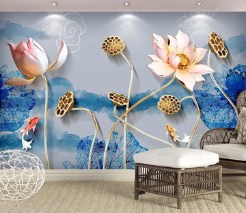 3D Lotus WC44 Wall Murals Wallpaper AJ Wallpaper 2 