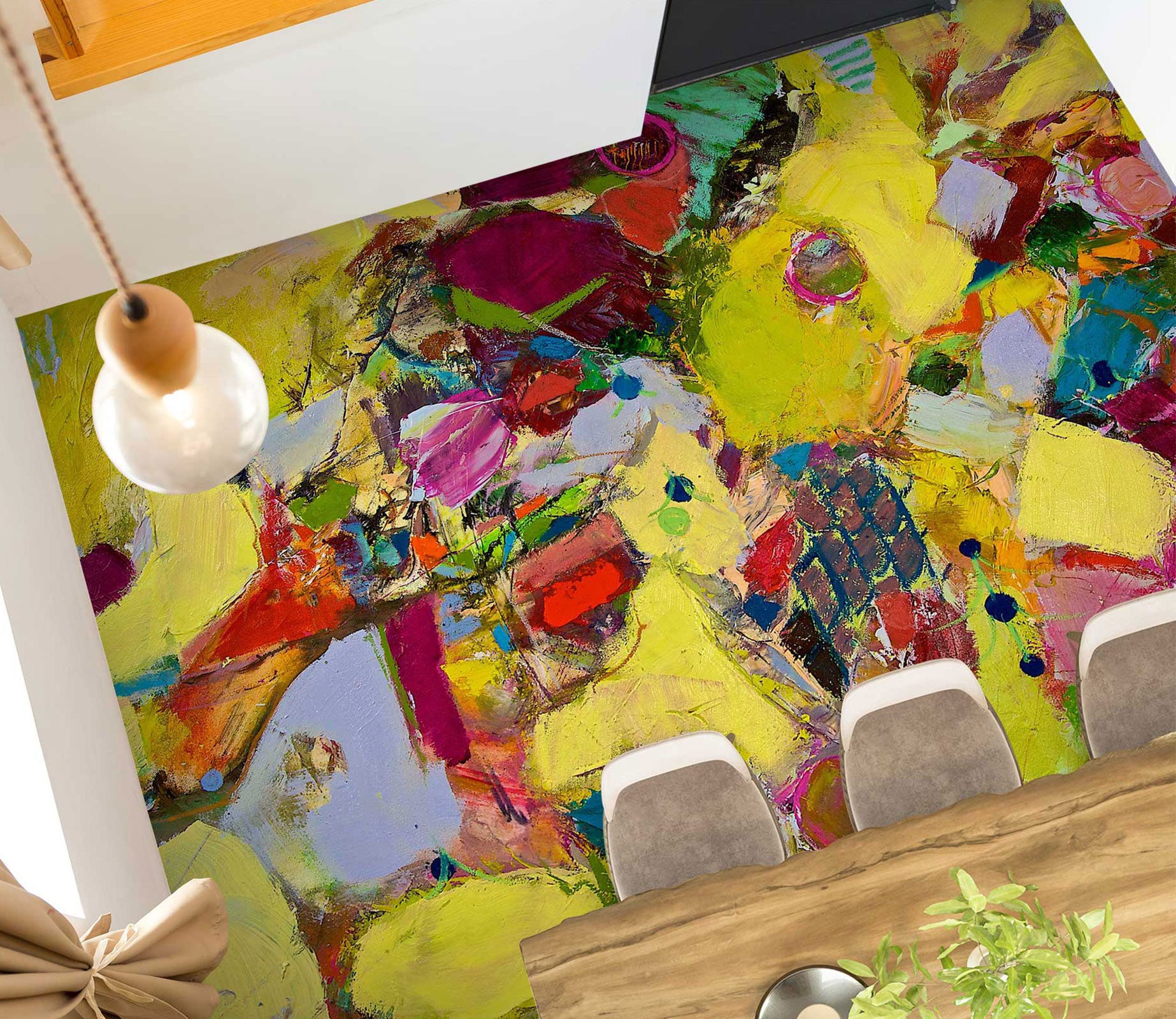 3D Yellow Color Brush Paint 9632 Allan P. Friedlander Floor Mural  Wallpaper Murals Self-Adhesive Removable Print Epoxy