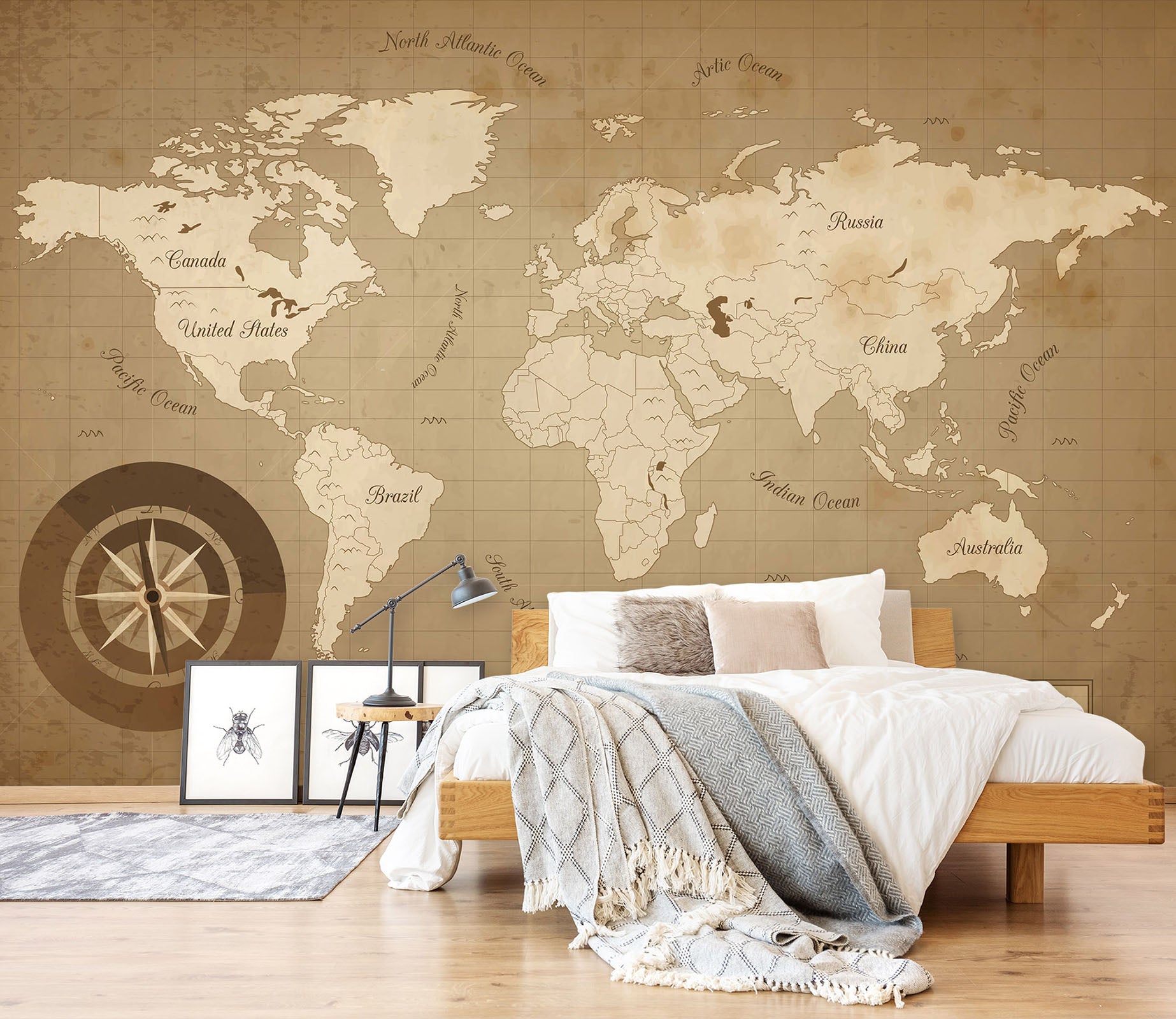 3D Color Art 2166 World Map Wall Murals