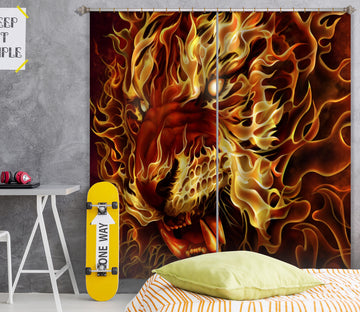 3D Flame Tiger 5082 Tom Wood Curtain Curtains Drapes
