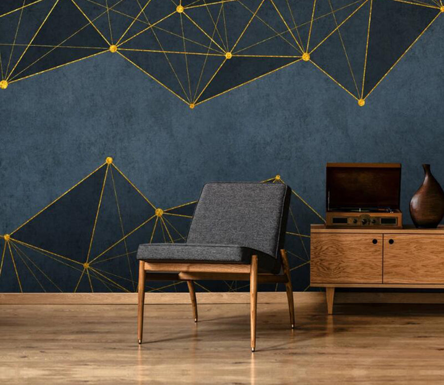 3D Dark Gold Dot Connection 793 Wall Murals