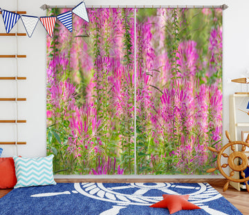 3D Pink Flowers 6567 Assaf Frank Curtain Curtains Drapes
