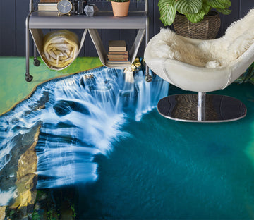 3D Light Blue Waterfall 117 Floor Mural  Wallpaper Murals Rug & Mat Print Epoxy waterproof bath floor