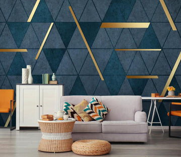 3D Golden Triangle Stitching 672 Wall Murals