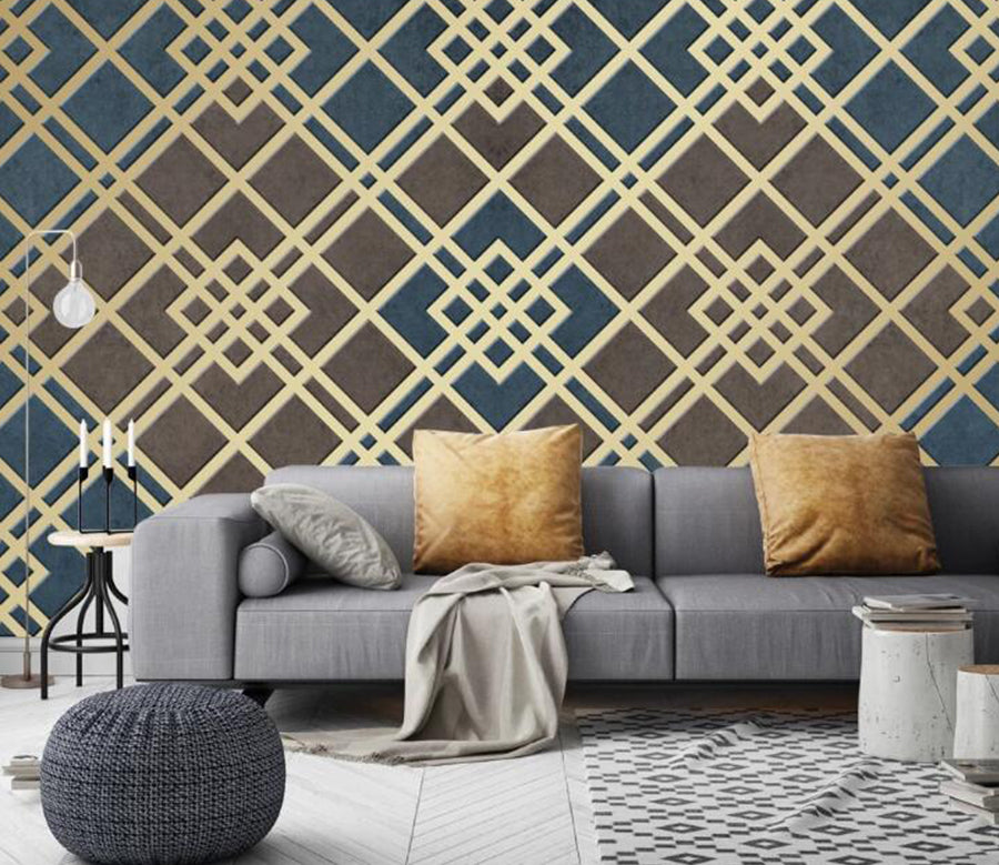 3D Square Staggered 427 Wall Murals