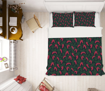 3D Red Flower Leaves 109105 Kashmira Jayaprakash Bedding Bed Pillowcases Quilt