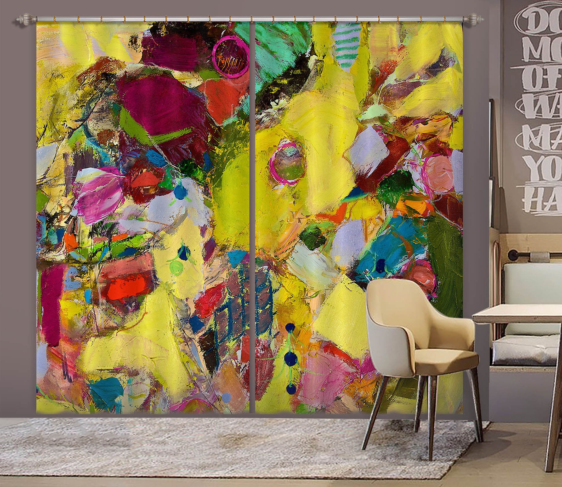 3D Yellow Fruit 103 Allan P. Friedlander Curtain Curtains Drapes