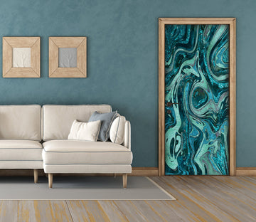 3D Blue-Green Texture 10280 Andrea Haase Door Mural