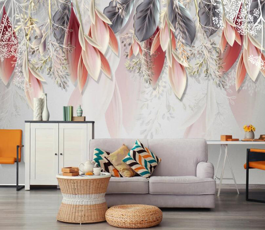 3D Red Flowers 465 Wall Murals