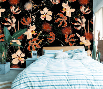 3D Graffiti Red Flower 92 Wall Murals