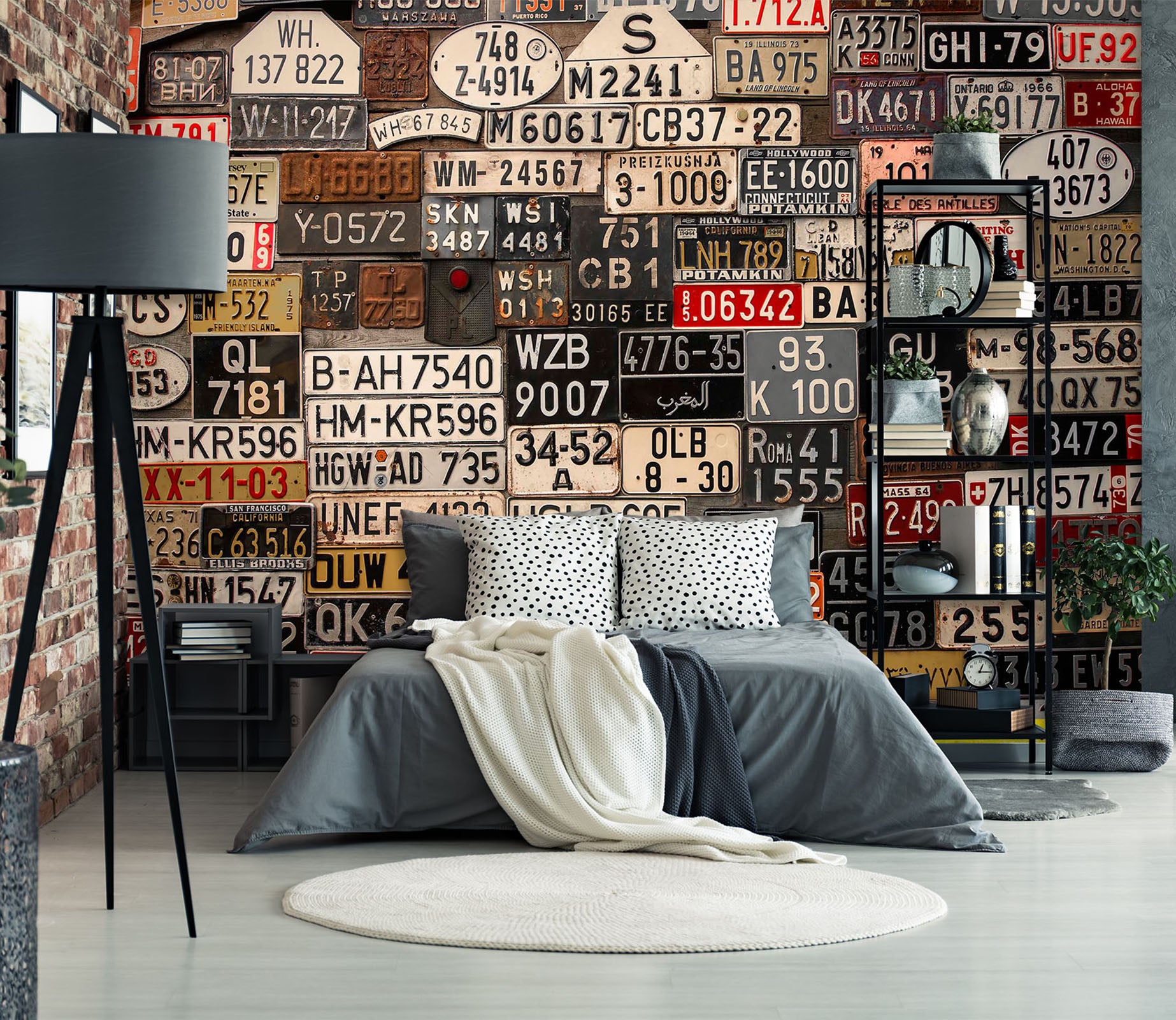 3D License Plate Number 1614 Wall Murals