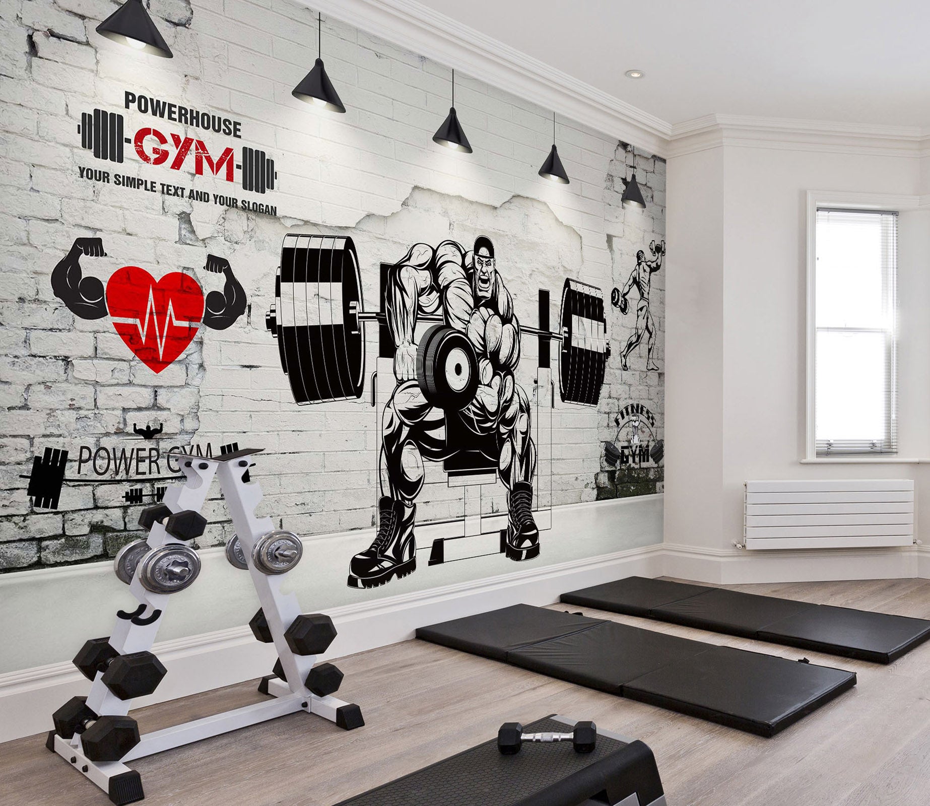3D Muscle Barbell 047 Wall Murals Wallpaper AJ Wallpaper 2 