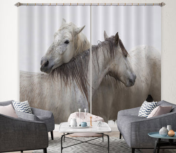 3D Two Horses 066 Marco Carmassi Curtain Curtains Drapes