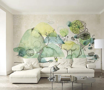 3D Lotus Leaf WC094 Wall Murals