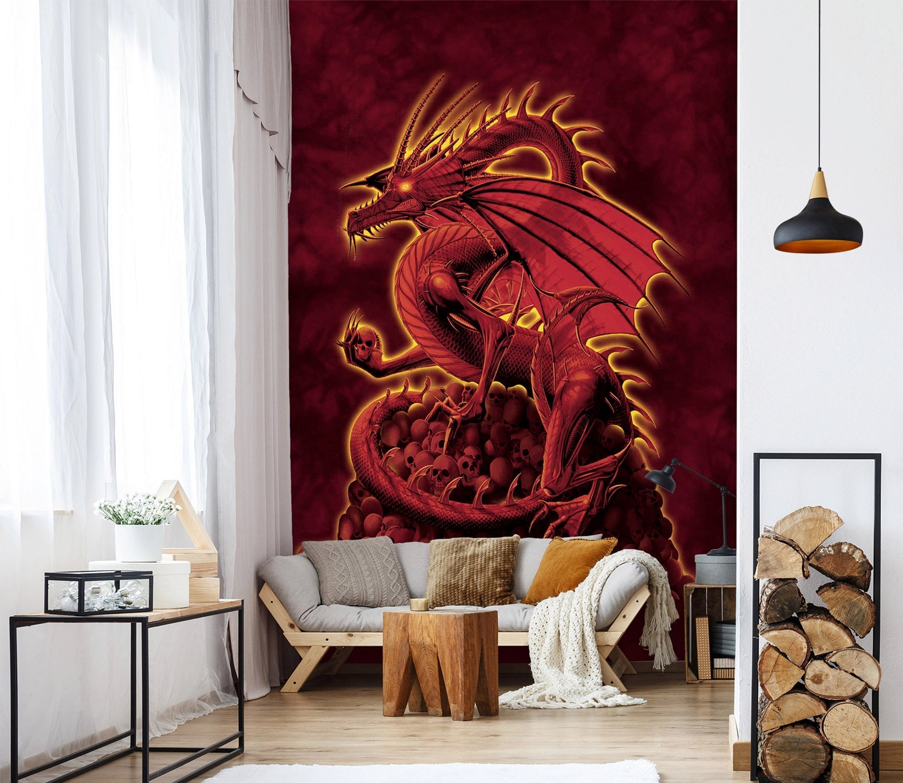 3D Red Dragon 1405 Wall Murals Exclusive Designer Vincent Wallpaper AJ Wallpaper 