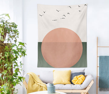 3D Red Sun Bird 879 Boris Draschoff Tapestry Hanging Cloth Hang