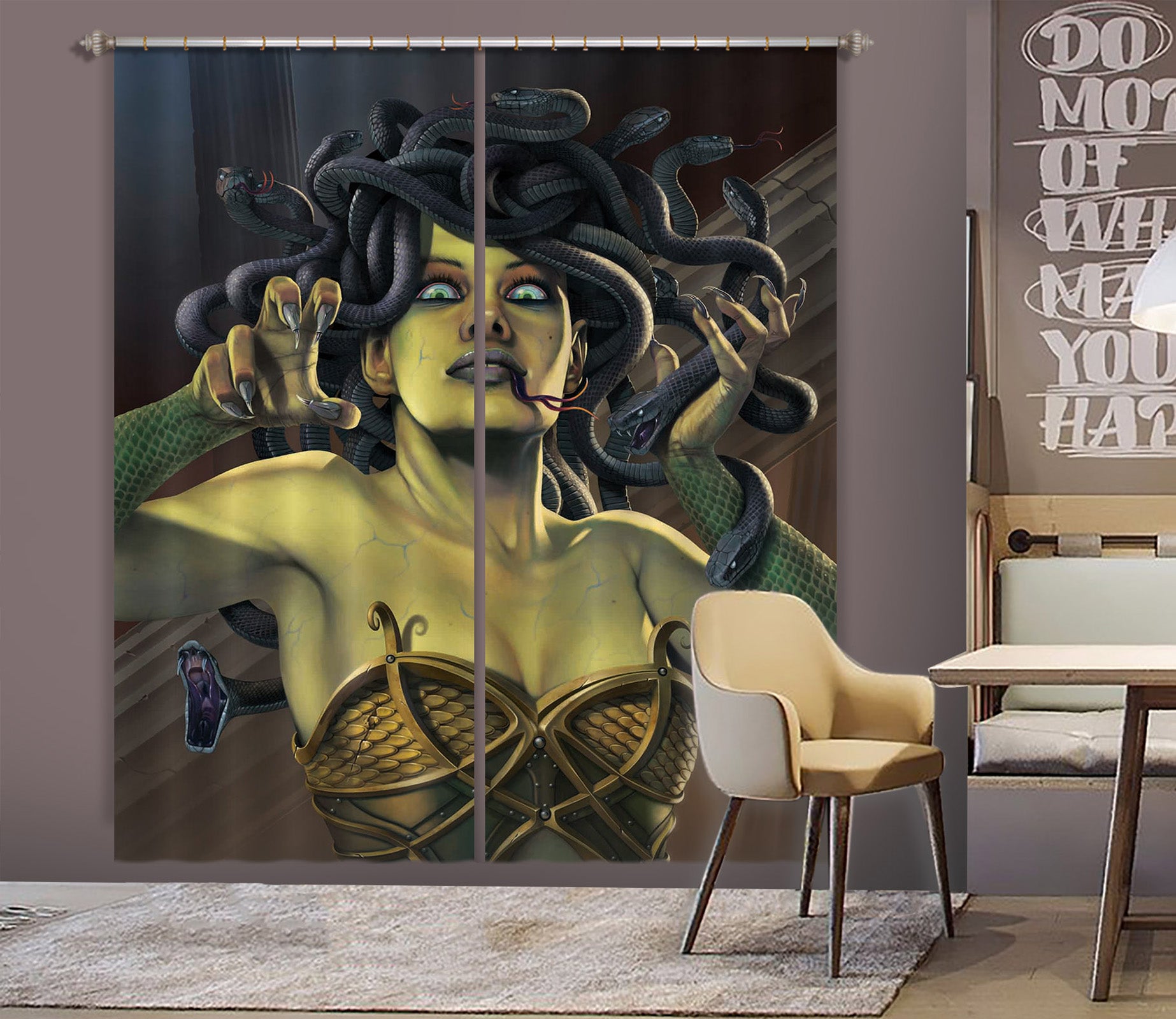3D Medusa 051 Vincent Hie Curtain Curtains Drapes