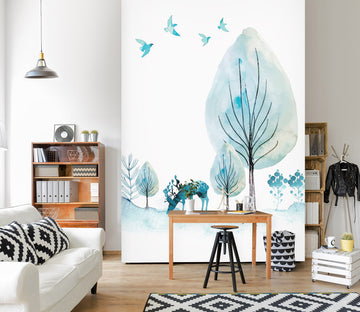 3D Blue Fir Tree 045 Wall Murals