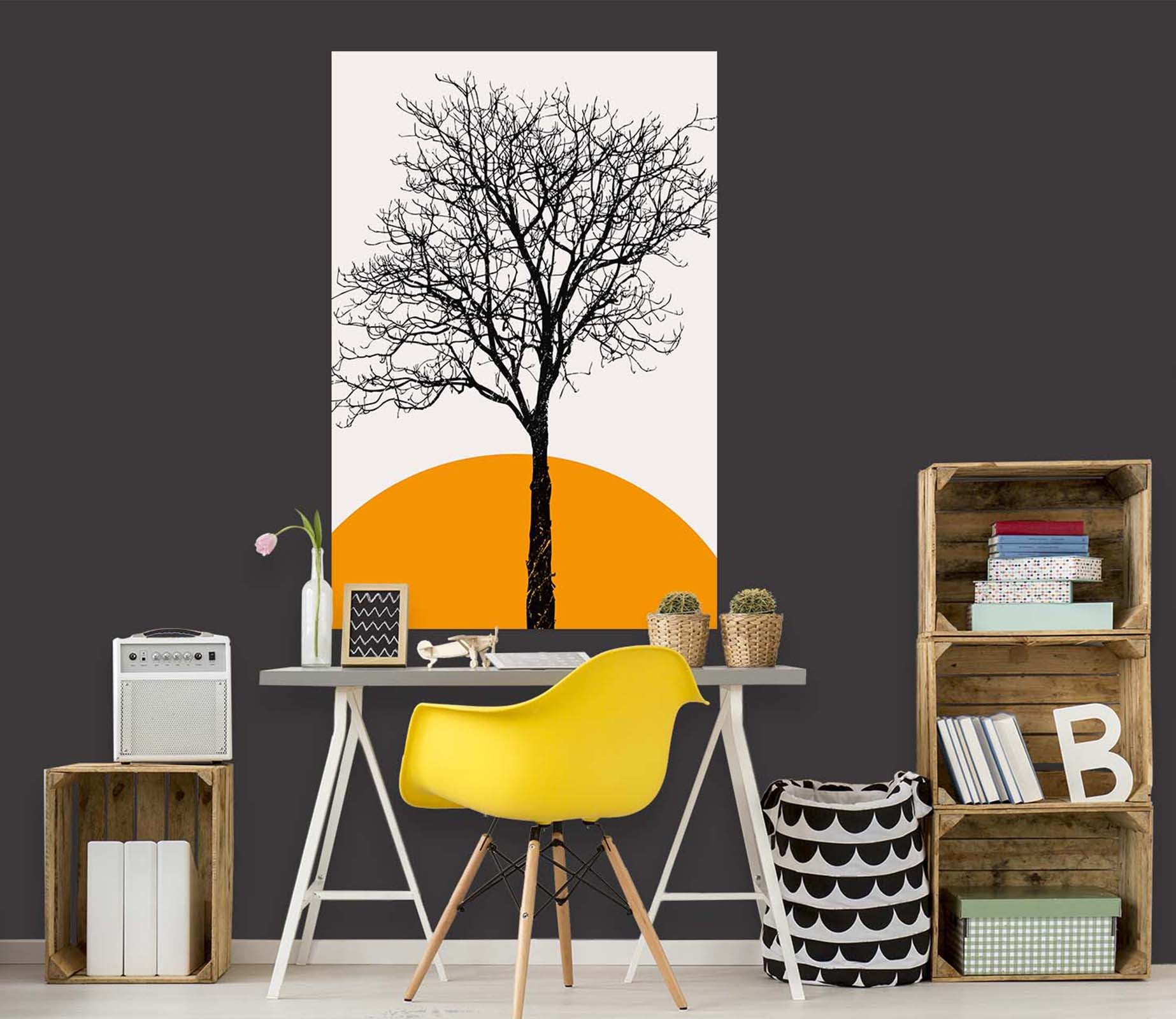 3D Sun Tree 222 Boris Draschoff Wall Sticker