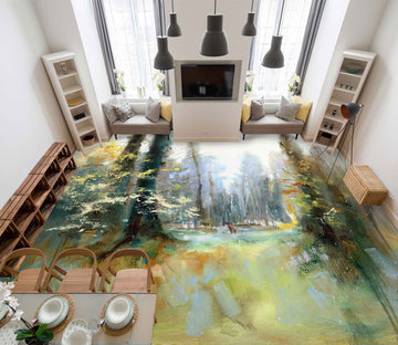 3D Trees Woods 99174 Anne Farrall Doyle Floor Mural  Wallpaper Murals Self-Adhesive Removable Print Epoxy