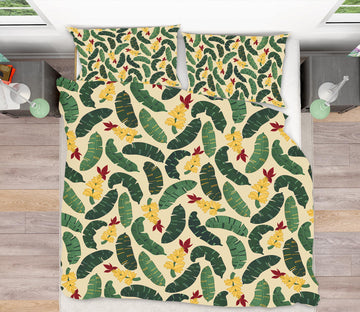 3D Green Yellow Leaves 109103 Kashmira Jayaprakash Bedding Bed Pillowcases Quilt