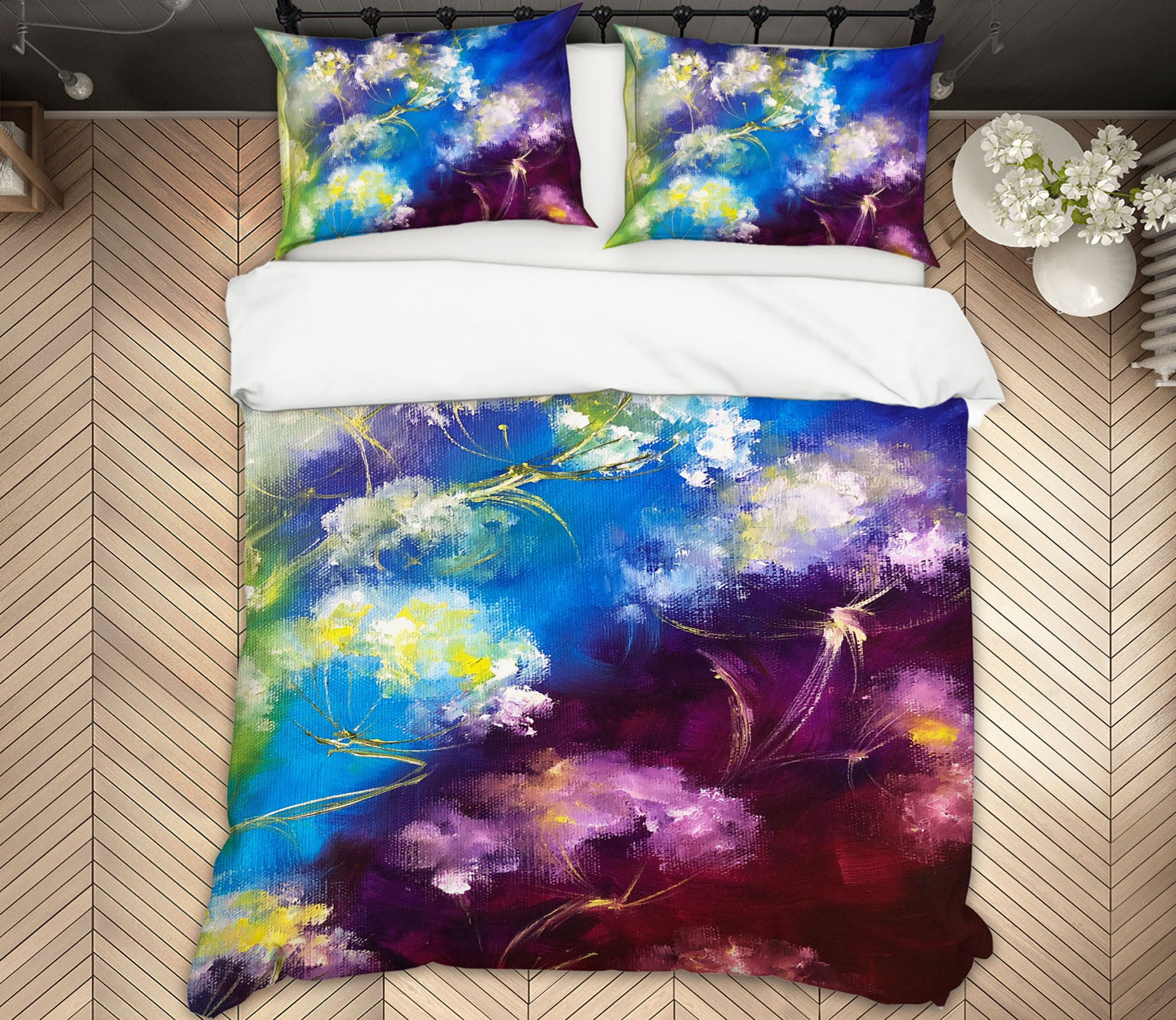 3D Purple Blue Flower 613 Skromova Marina Bedding Bed Pillowcases Quilt