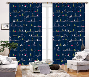 3D Christmas Snowman 65 Curtains Drapes Curtains AJ Creativity Home 