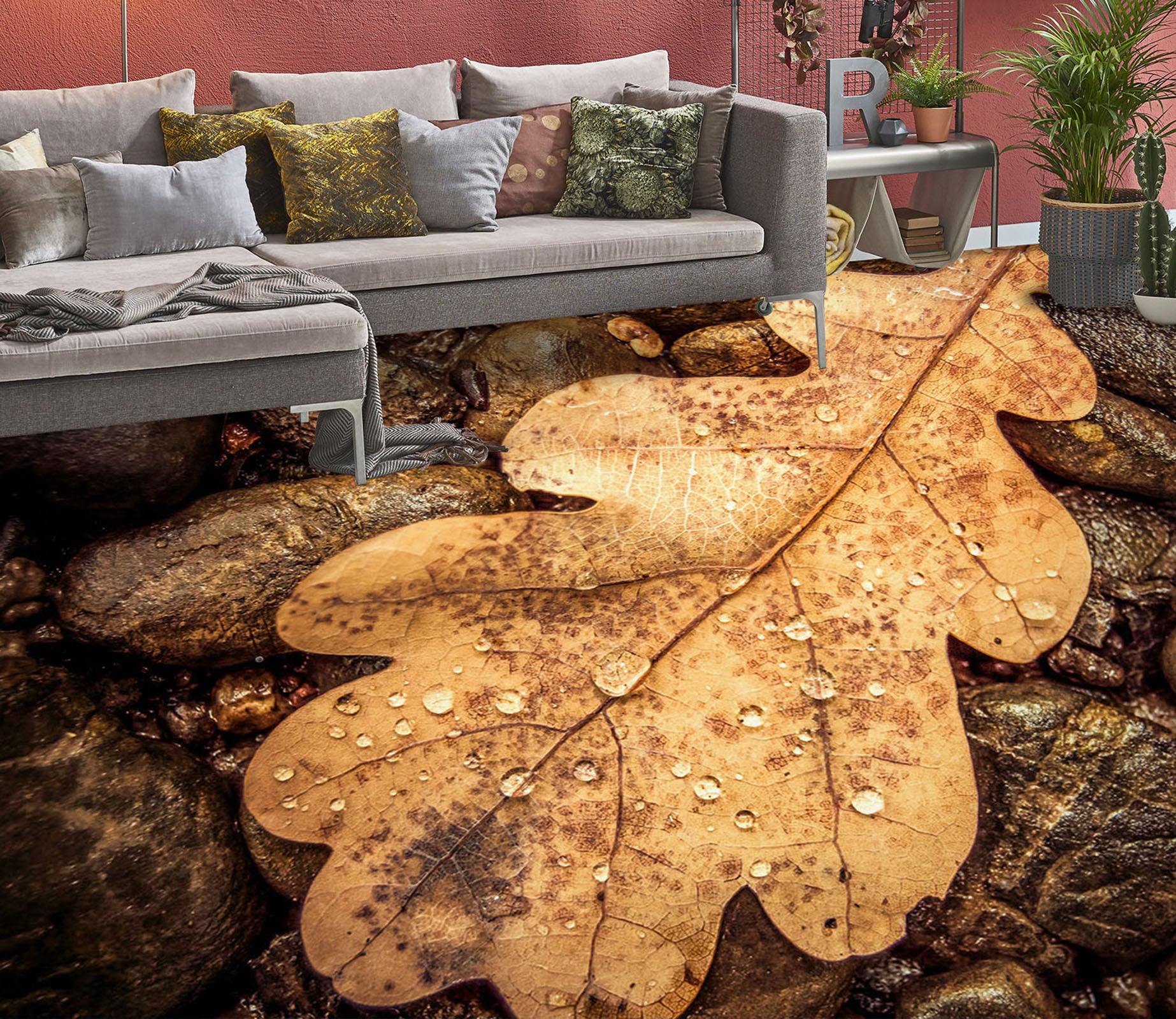 3D Big Autumn Leaves 1437 Floor Mural  Wallpaper Murals Self-Adhesive Removable Print Epoxy