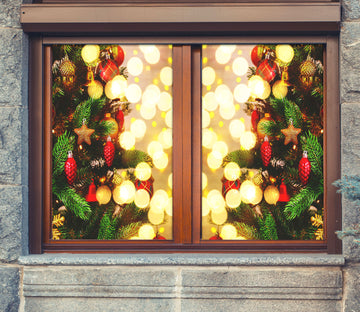 3D Aperture Christmas Tree Branches 30125 Christmas Window Film Print Sticker Cling Stained Glass Xmas