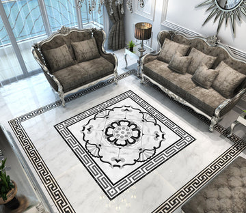 3D Square Black Stripes WG719 Floor Mural Wallpaper AJ Wallpaper 2 