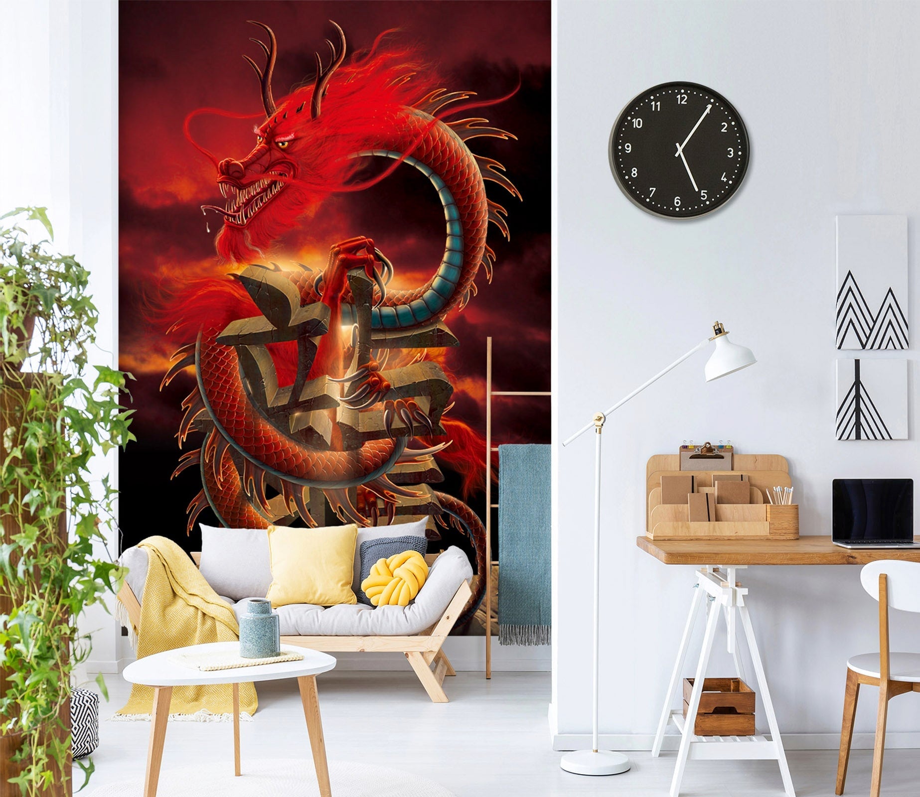 3D Red Dragon 1421 Wall Murals Exclusive Designer Vincent Wallpaper AJ Wallpaper 