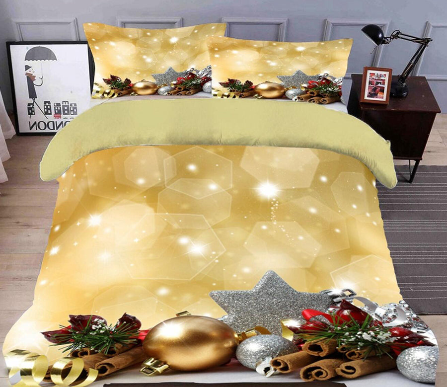 3D Golden Pendant 31228 Christmas Quilt Duvet Cover Xmas Bed Pillowcases