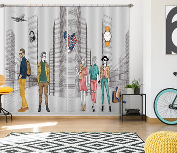 3D Fashion Youth 781 Curtains Drapes