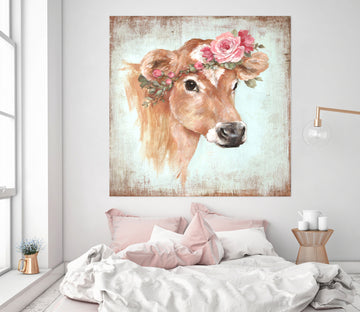 3D Cow Rose 011 Debi Coules Wall Sticker