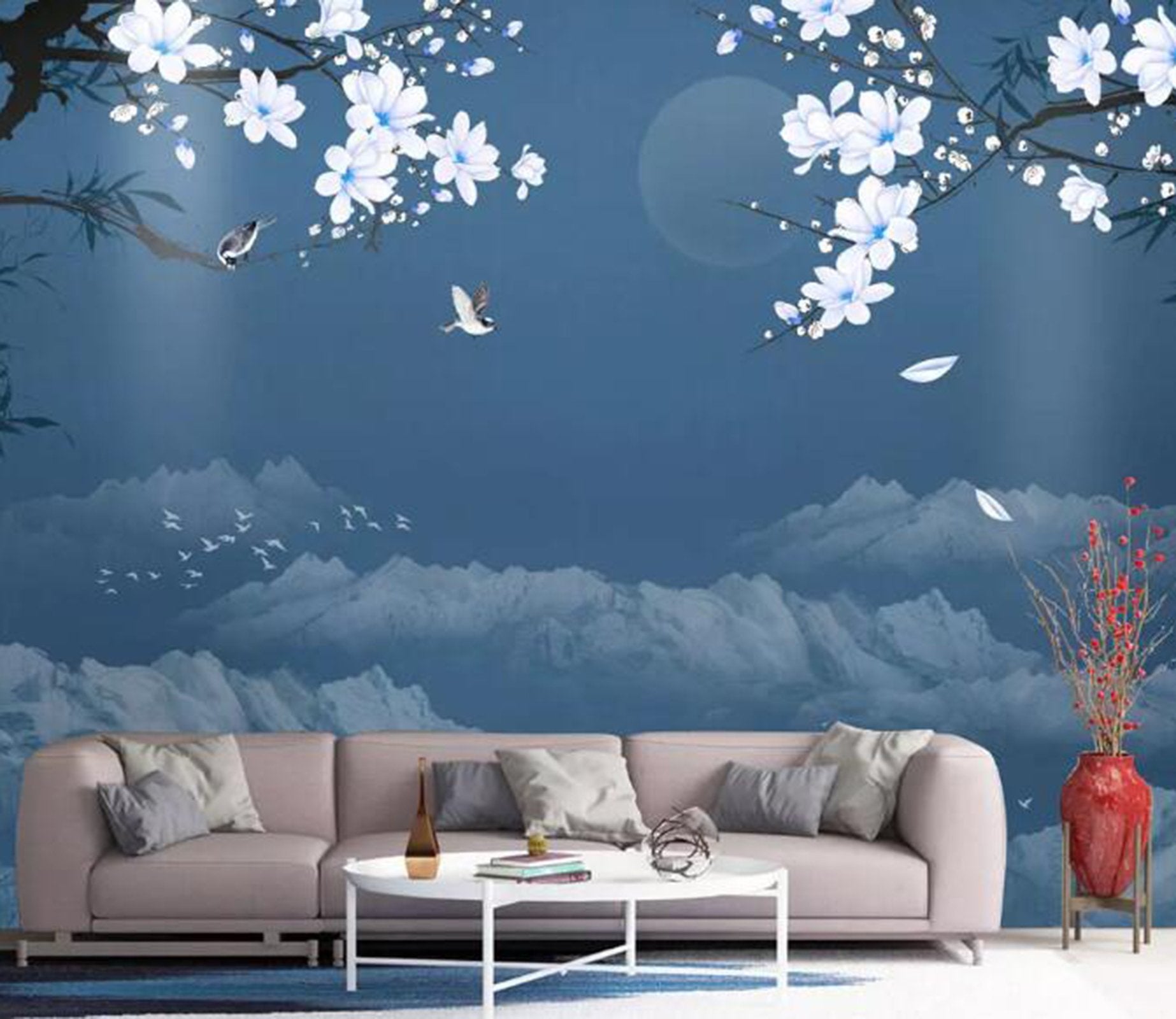 3D Bird Flower WG08 Wall Murals Wallpaper AJ Wallpaper 2 